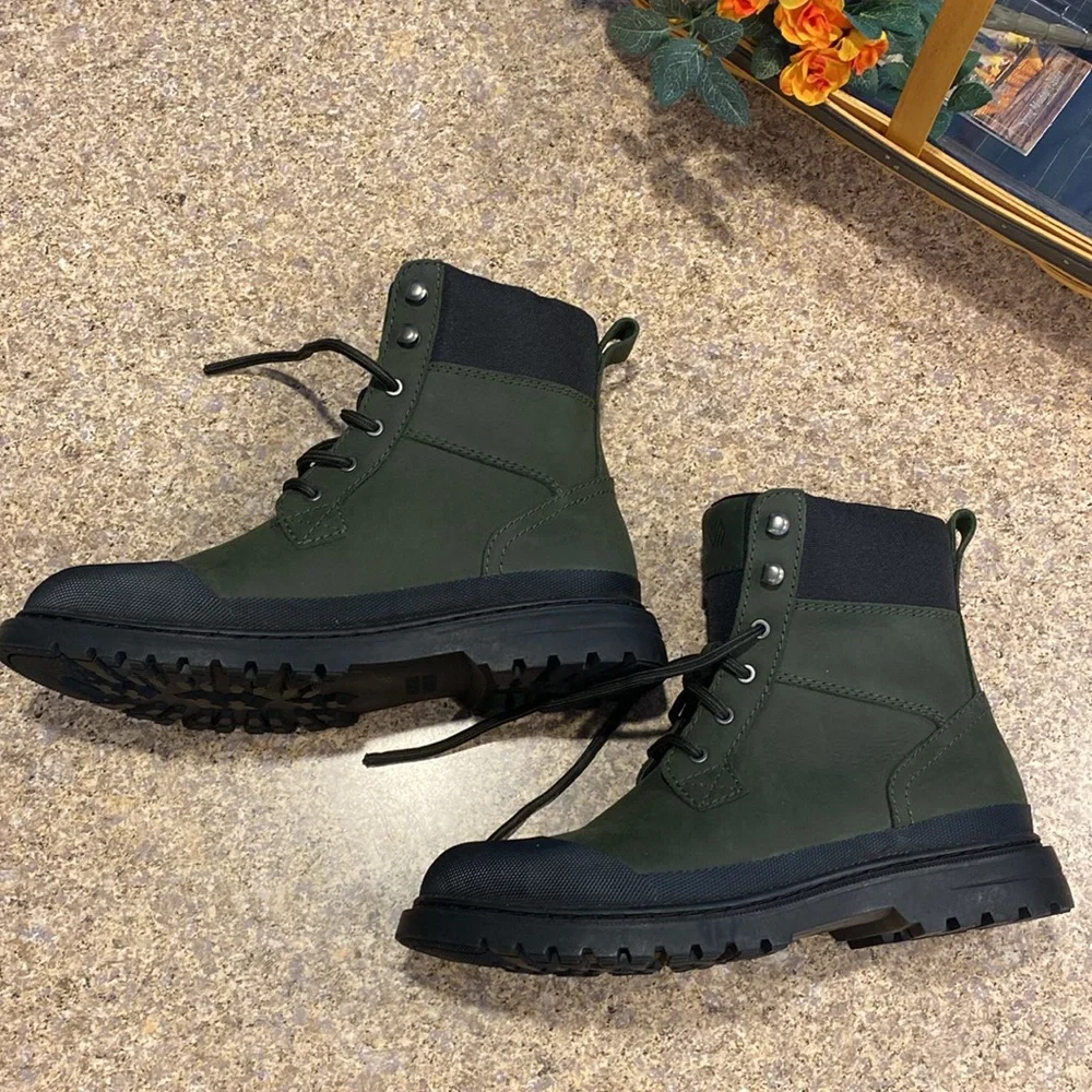Johnston & Murphy Elemental Cap Boots (Missing Innersoles) 8.5M Work Boot Olive